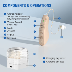 Rechargeable Digital Behind-The-Ear Hearing Aid ZF-M908