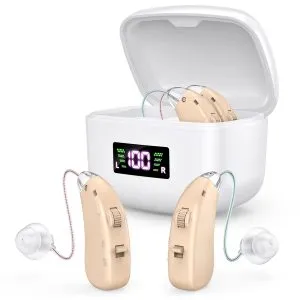 Audífonos Retroauriculares Digitales BTE Recargables ZF-M802 Color Piel
