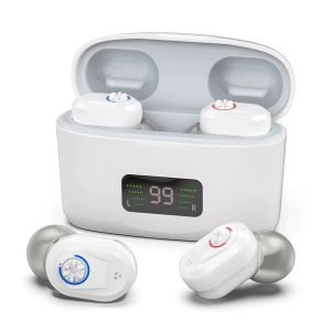 Mini Audífonos Intrauriculares con Pantalla Digital HD Z-127D Blanco