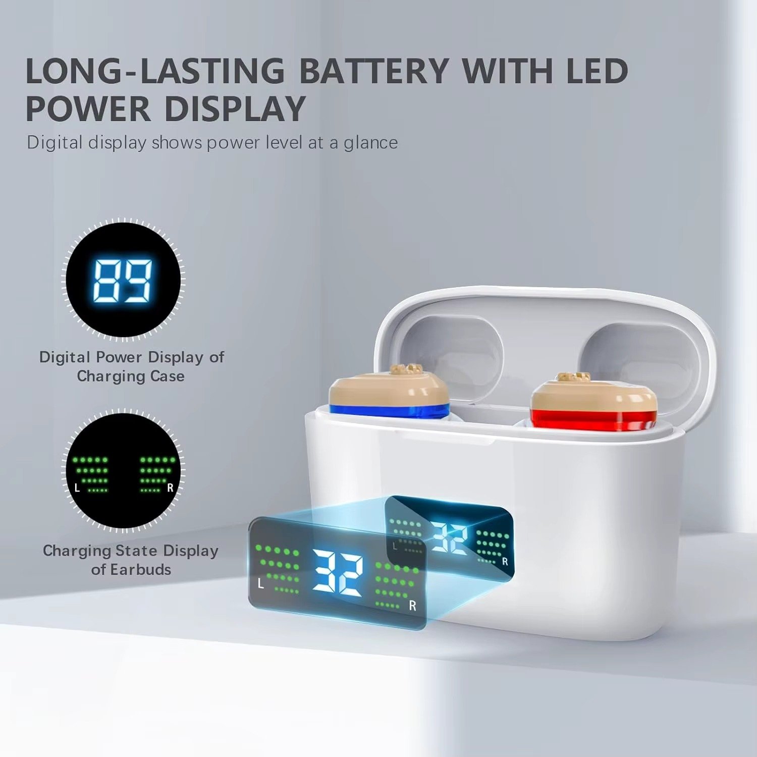 Mini In-The-Ear Hearing Aids with HD Digital Display Z-127D