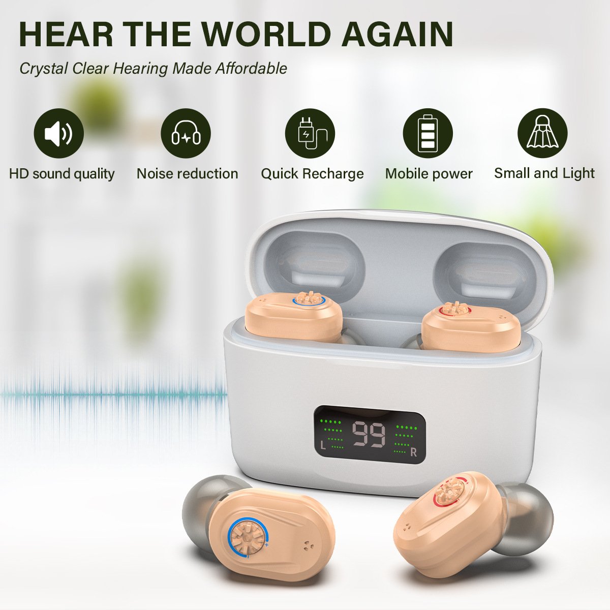 Mini In-The-Ear Hearing Aids with HD Digital Display Z-127D