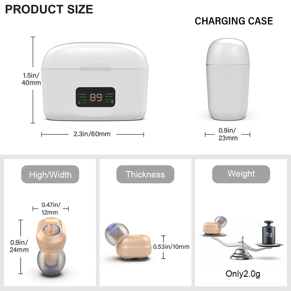 Mini In-The-Ear Hearing Aids with HD Digital Display Z-127D