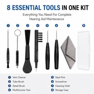 Kit de herramientas de limpieza para audífonos