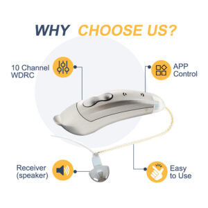 Audífonos digitales Bluetooth BTE RIC App 10 canales SF101